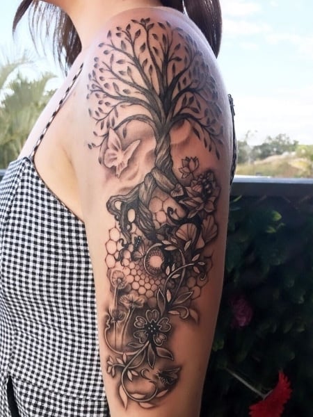Tree Half Sleeve Tattoo 