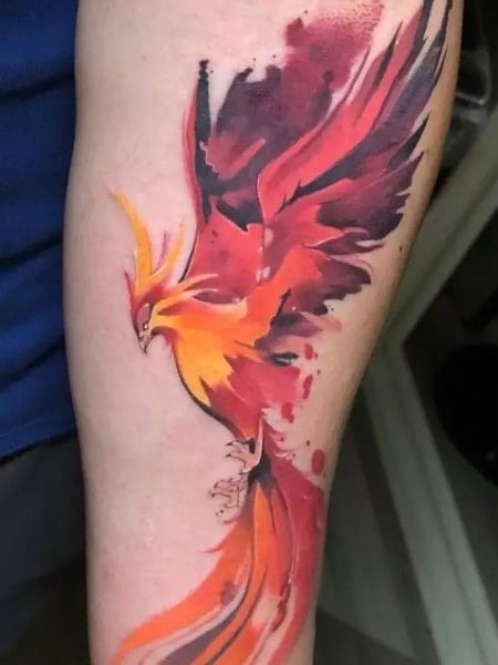 Watercolor Phoenix Tattoo