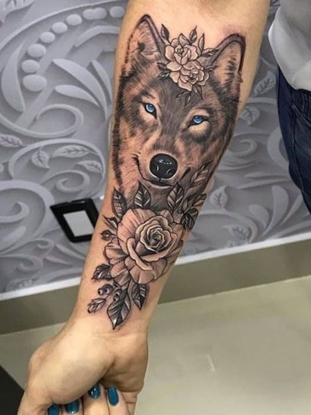 Wolf Lower Arm Tattoo