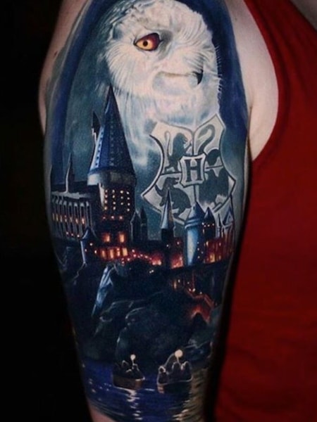 Harry Potter Half Sleeve Tattoo