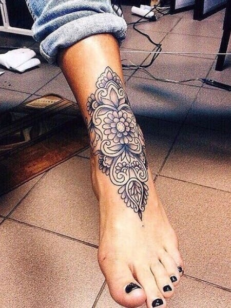 Ankle Foot Tattoos For Women