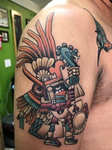 Aztec God Of War Tattoo For Men