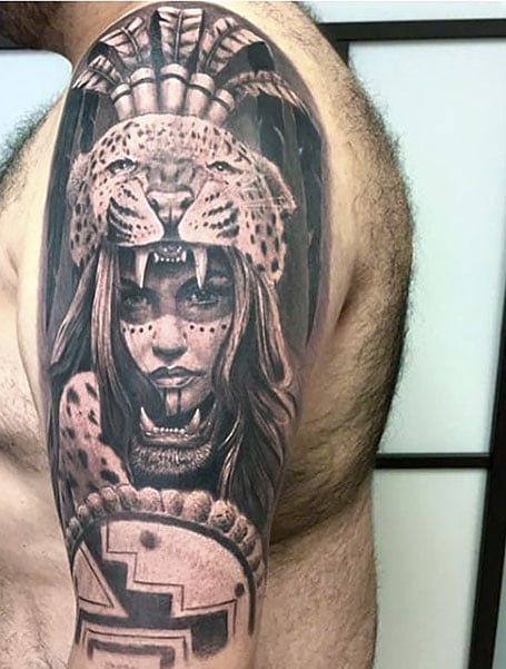 Aztec Jaguar Warrior Tattoo