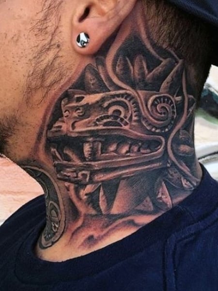 Aztec Neck Tattoos For Men