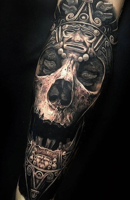 Aztec Skull Tattoo