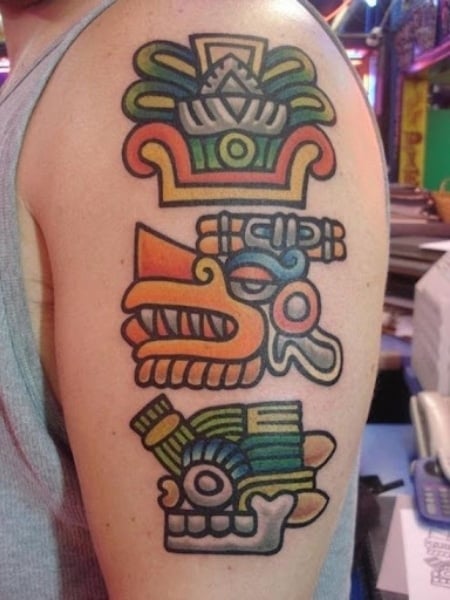 Aztec Symbols Tattoo For Men
