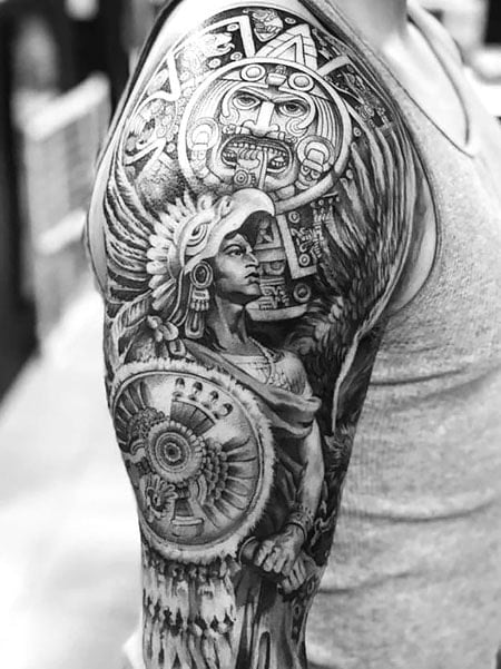 Aztec Tattoos Men 1