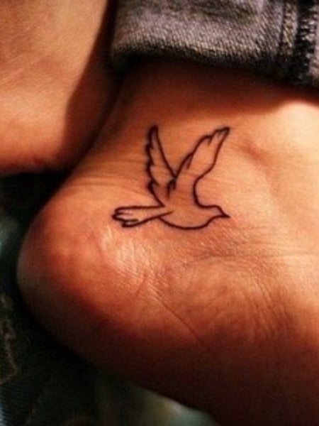 Bird Foot Tattoo For Women