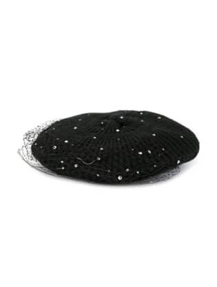 Black Netted Beret