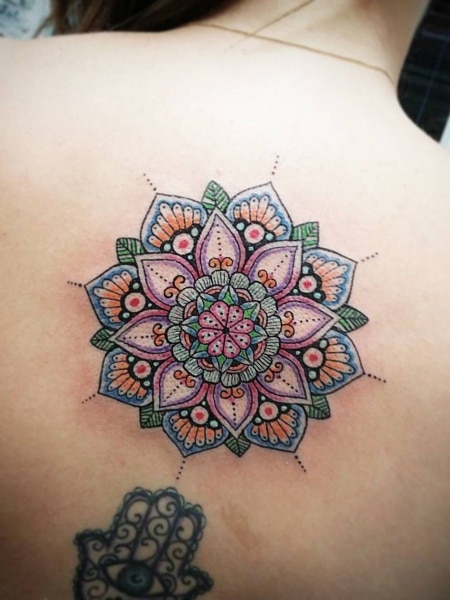 Color Mandala Tattoo For Women