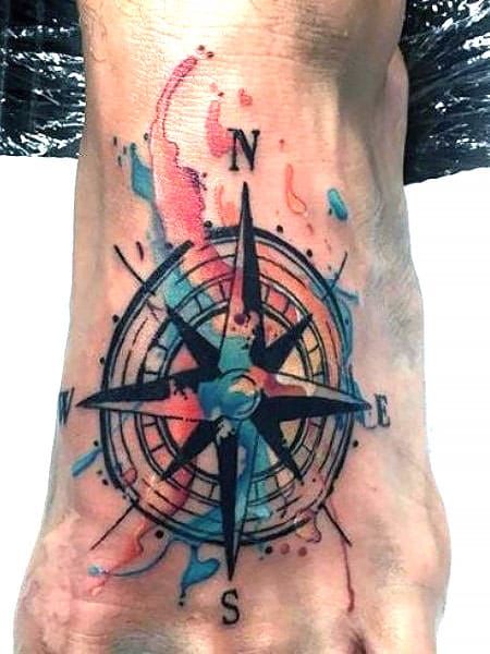 Compass Foot Tattoo