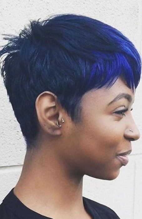Dark Blue Short Hair For Women