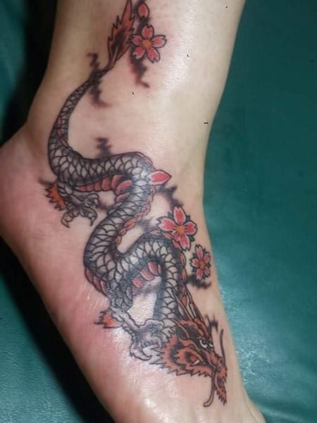 Dragon Foot Tattoo For Women