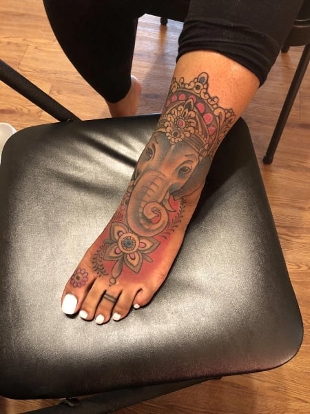 Elephant Foot Tattoo for women