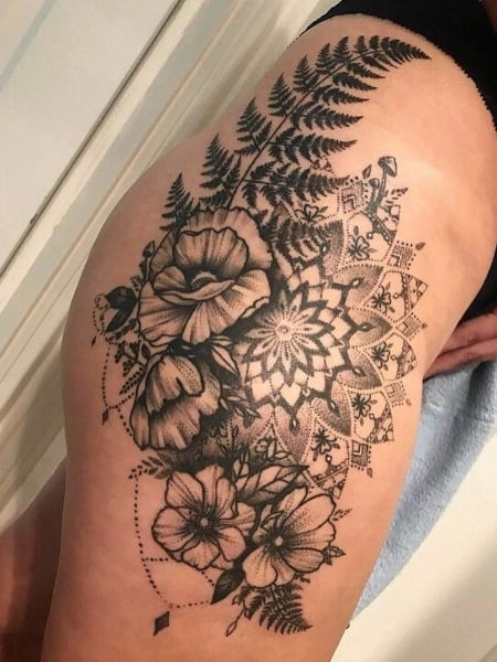 Floral Mandala Tattoo For Women