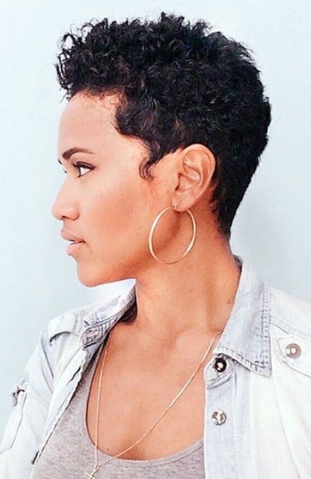 Fluffy Pixie Cut On Natural Hair For Women