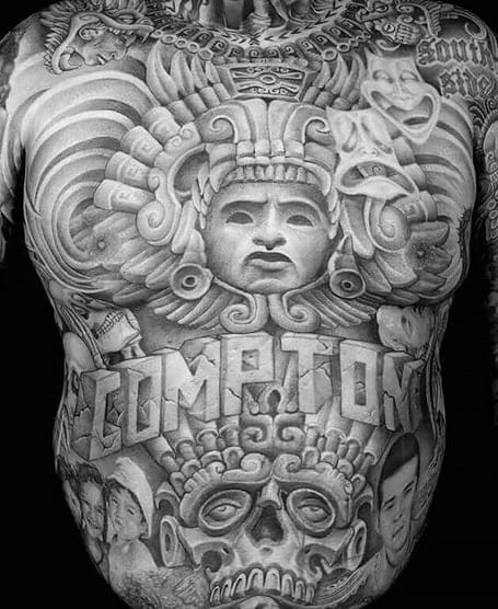 Gangster Aztec Tattoos Men
