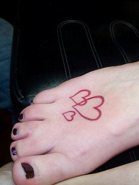 Heart Tattoo On Foot For Women