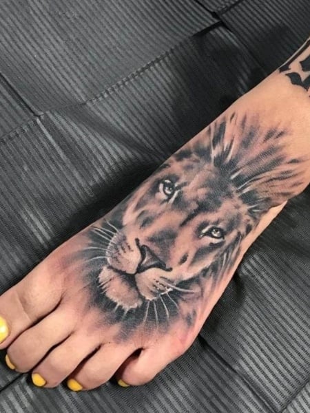 Lion Foot Tattoo For Women