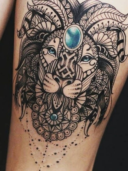 Lion Mandala Tattoo For Men