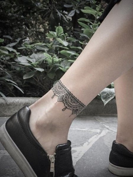 Mandala Ankle Tattoo For Men