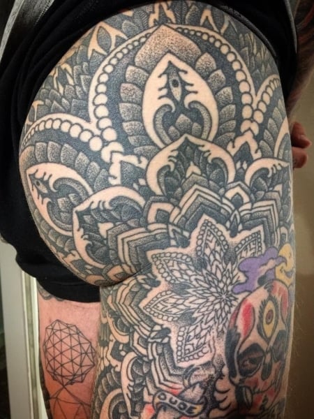 Mandala Butt Tattoo For Men