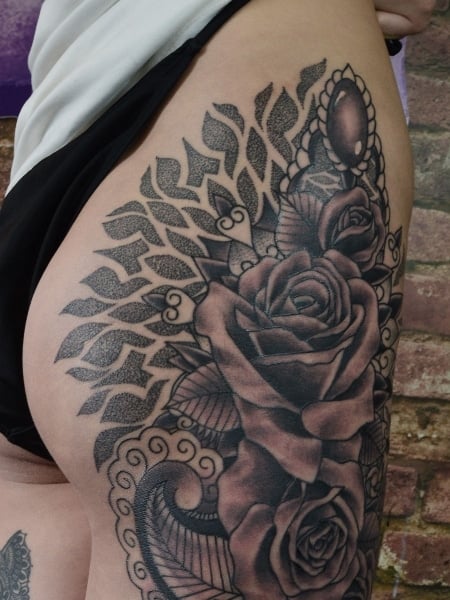 Mandala Butt Tattoo For Women 