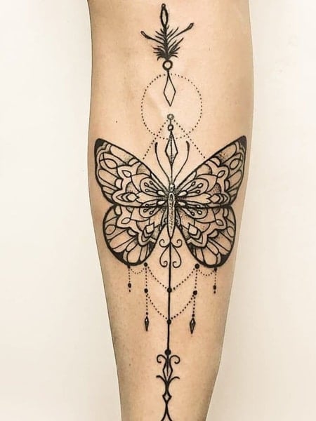 Mandala Butterfly Tattoo For Women