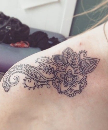 Mandala Collarbone Tattoo