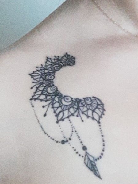 Mandala Collarbone Tattoo