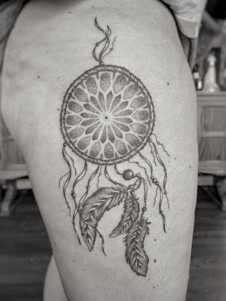 Mandala Dreamcatcher Tattoo For Men