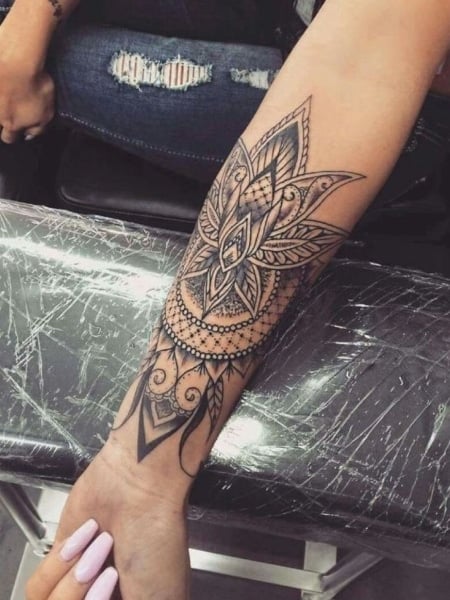 Mandala Forearm Tattoo For Women