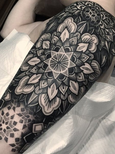 Mandala Half Sleeve Tattoo For Men