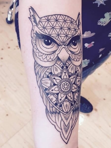 Mandala Owl Tattoo For Men
