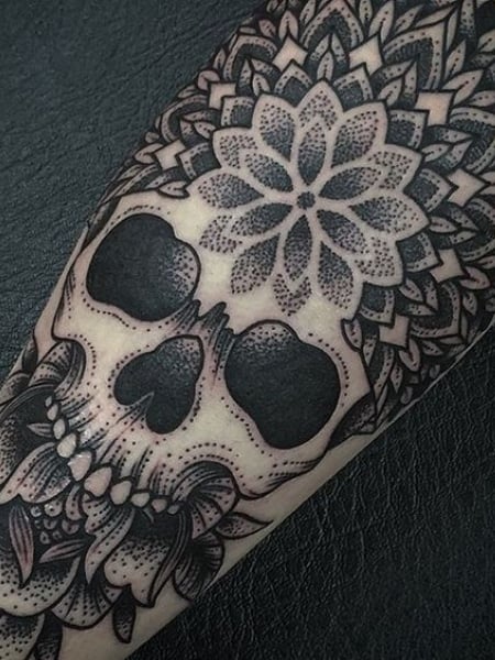 Mandala Skull Tattoo For Men