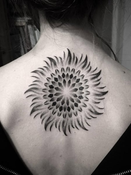 Mandala Sun Tattoo For Women