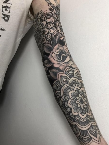 Mandala forearm tattoo on band  World Tattoo Gallery  Jhaiho