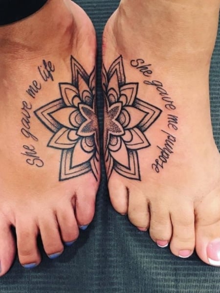 Mother Daughter Foot Tattoos For Women