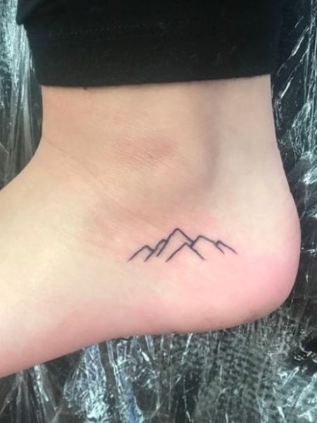 Mountain Foot Tattoo For Women