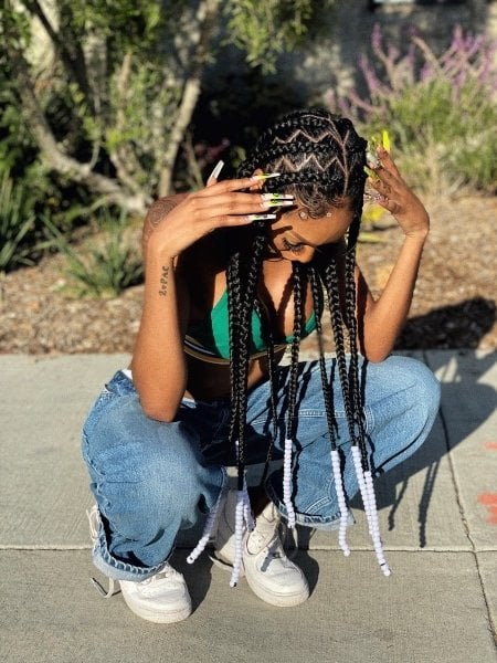 Pop Smoke Zigzag Part Braids