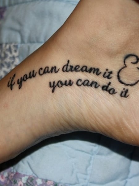 Quote Foot Tattoos For Women