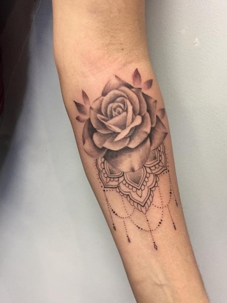Rose Mandala Tattoo For Men