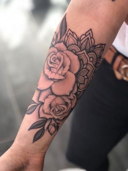 Rose Mandala Tattoo For Women