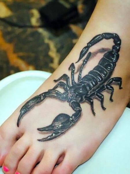 Scorpion Foot Tattoo For Women