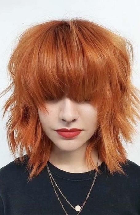 Short Orange Shag Haircut For Women1