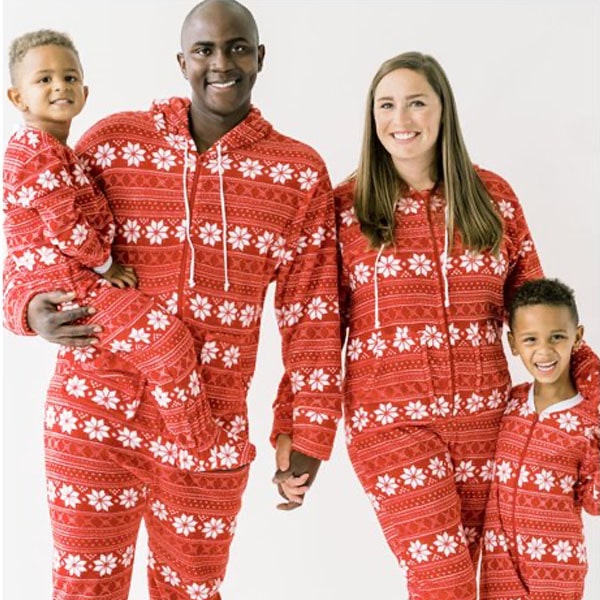 Sleepytimepjs Fleece Red Snowflake Onesie Pajama