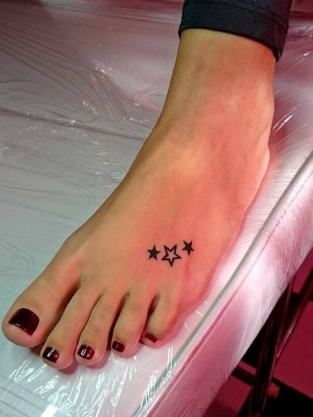 Star Tattoos On Foot For Women