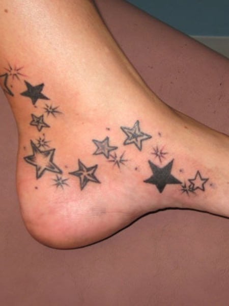 Star Tattoos On Foot For Women