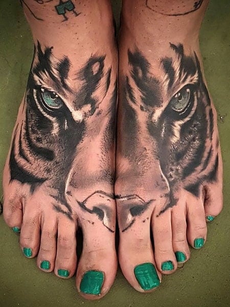 Tiger Foot Tattoo For Women2