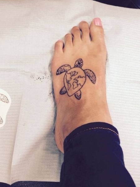 Turtle Foot Tattoo For Women